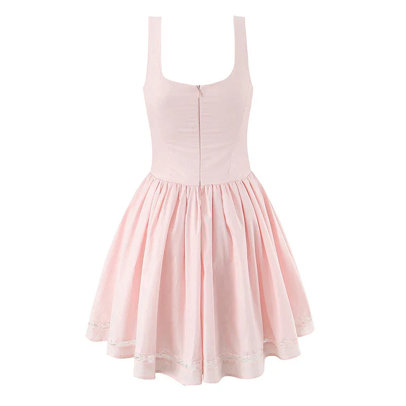 Pink 3D Bow Tank Mini Dress