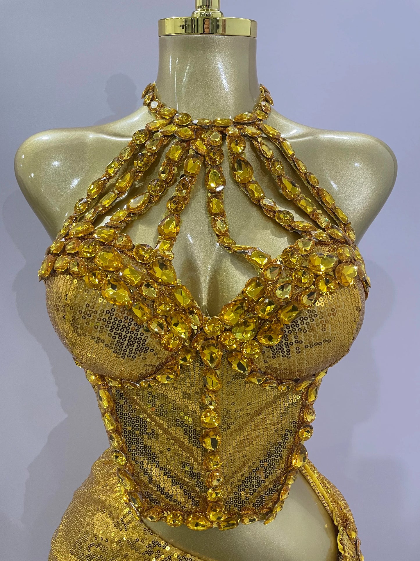 Shiny Diamond Sequins Two-Piece Cocktail Dress