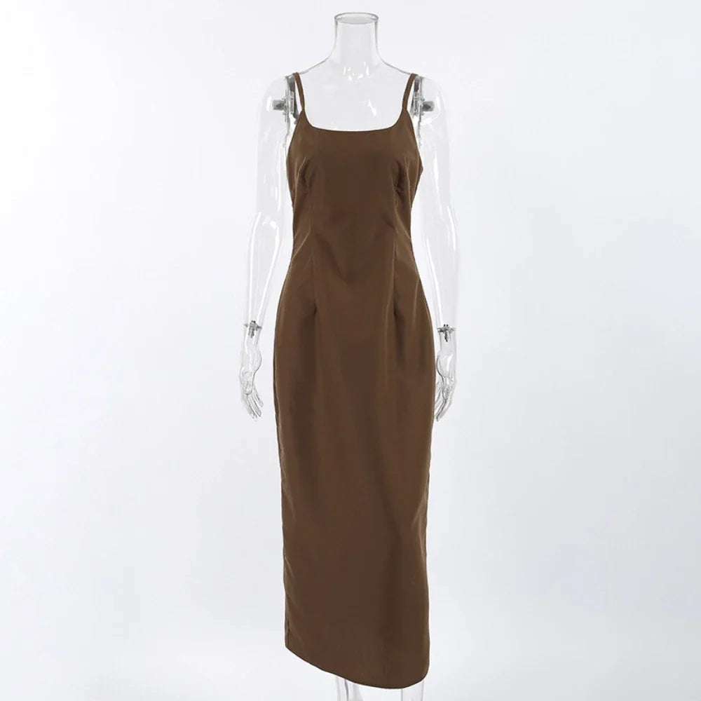 Brown dress on a mannequin 