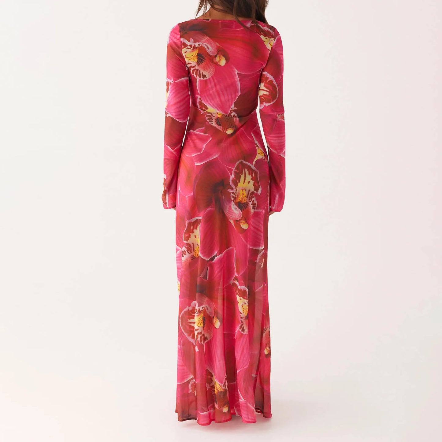 White & Red Floral Maxi Dress | Modern Fit Summer Statement