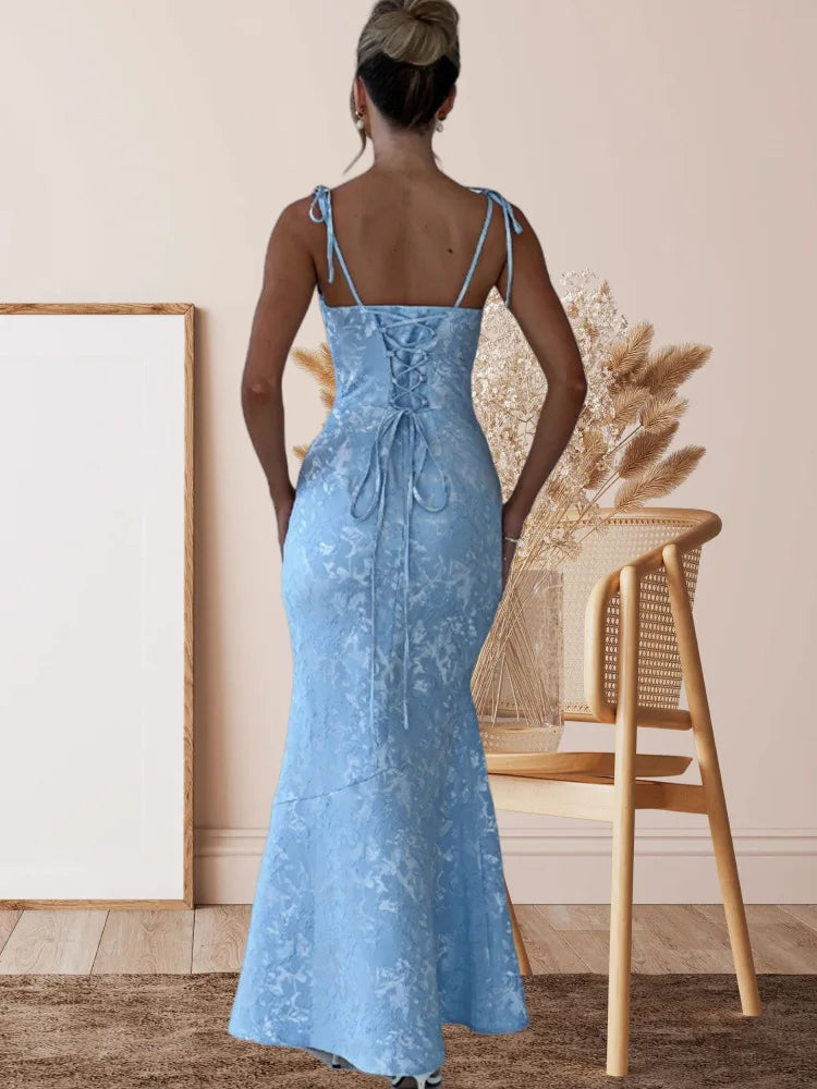 Fuchsia Pink Strappy Slip Dress | Elegant Ankle-Length Gown for Summer Events