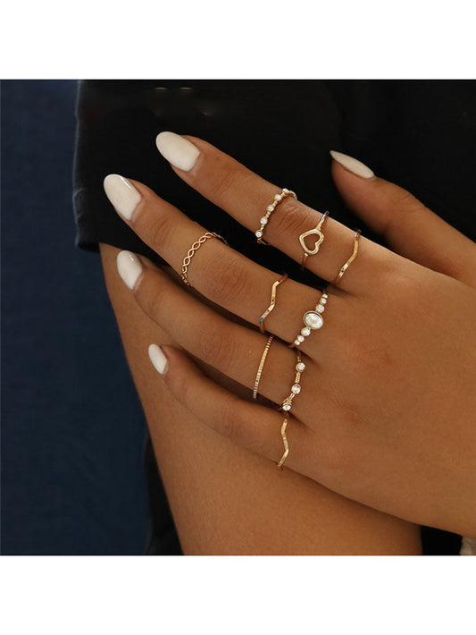 Glitter Rhinestone Rings Sets