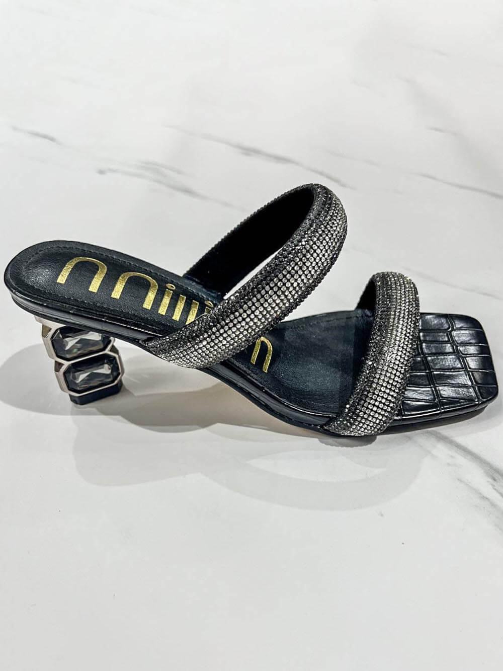 Rhinestone High Heel Sandals