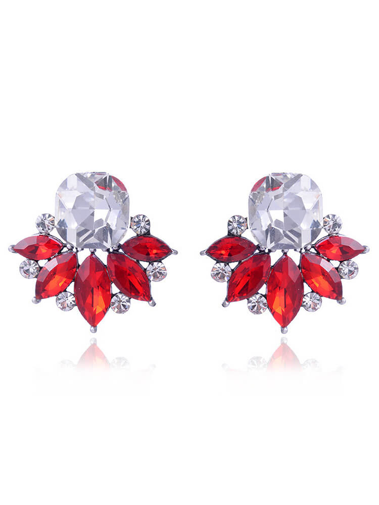Floral Pattern Rhinestone Earring