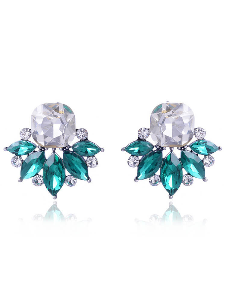 Floral Pattern Rhinestone Earring