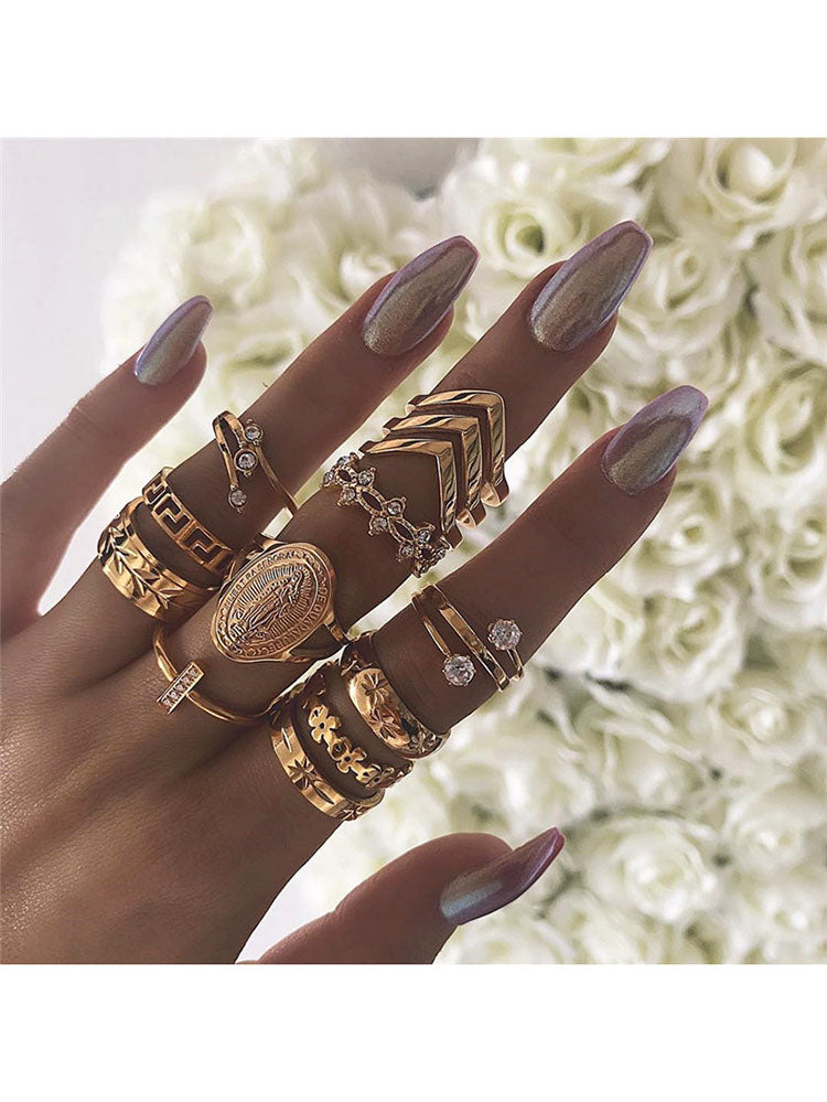 Glitter Rhinestone Rings Sets