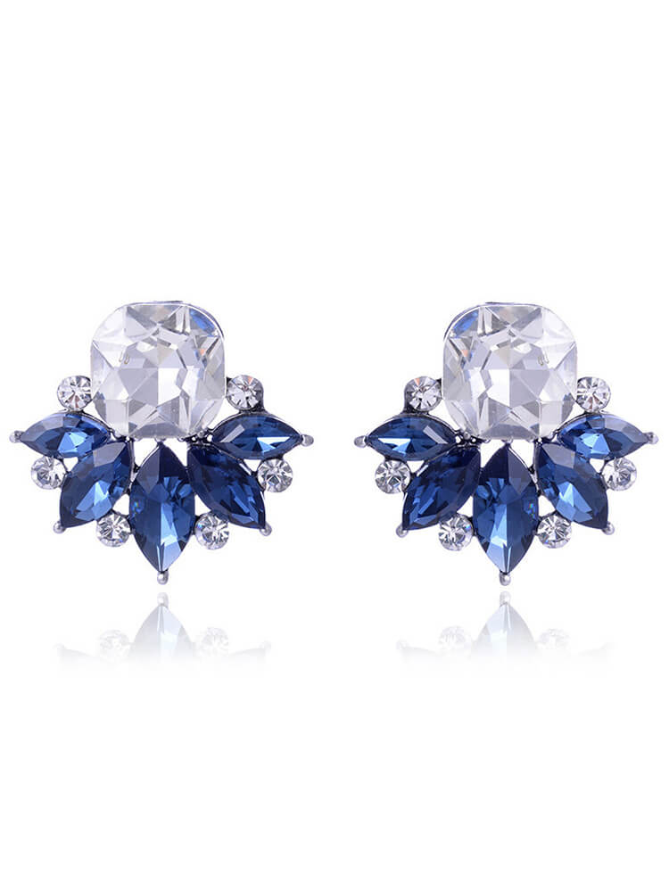 Floral Pattern Rhinestone Earring