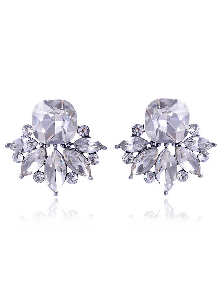 Floral Pattern Rhinestone Earring