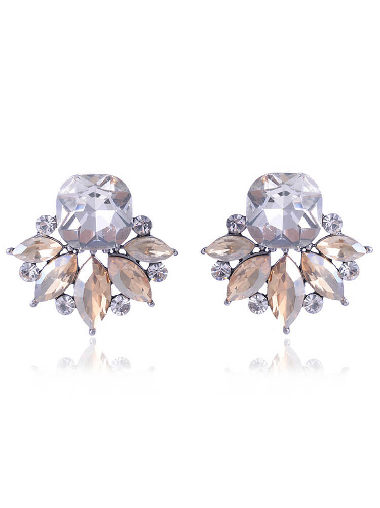 Floral Pattern Rhinestone Earring
