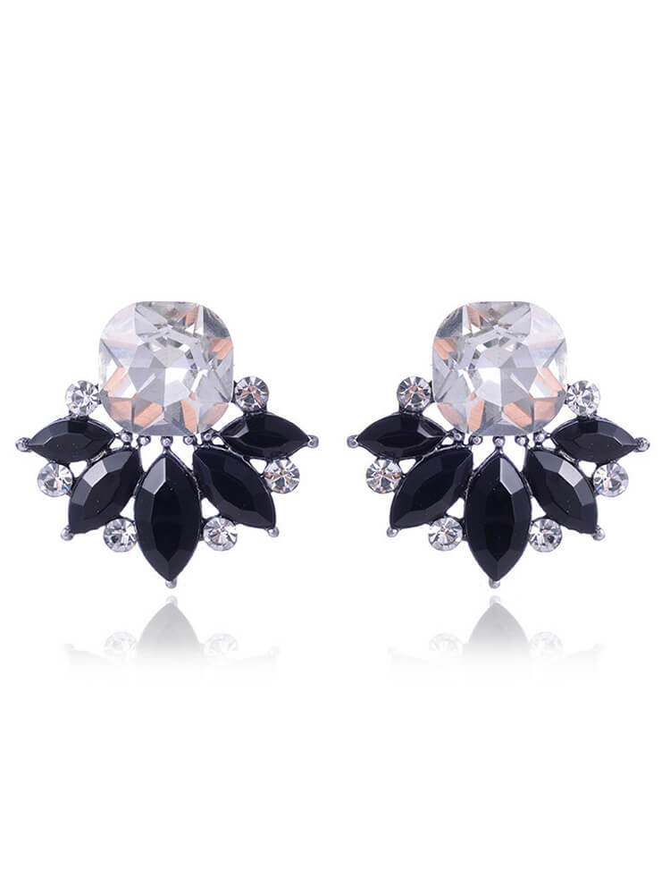 Floral Pattern Rhinestone Earring
