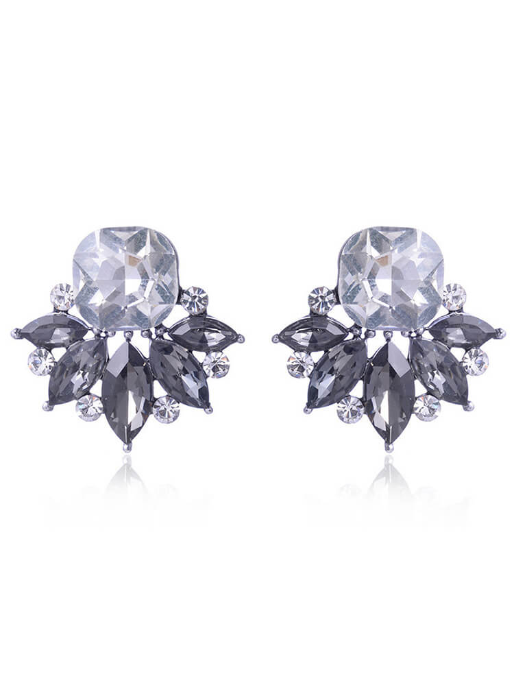 Floral Pattern Rhinestone Earring