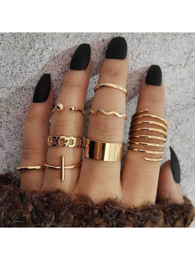 Flower Heart Butterfly Pearl Rings Sets