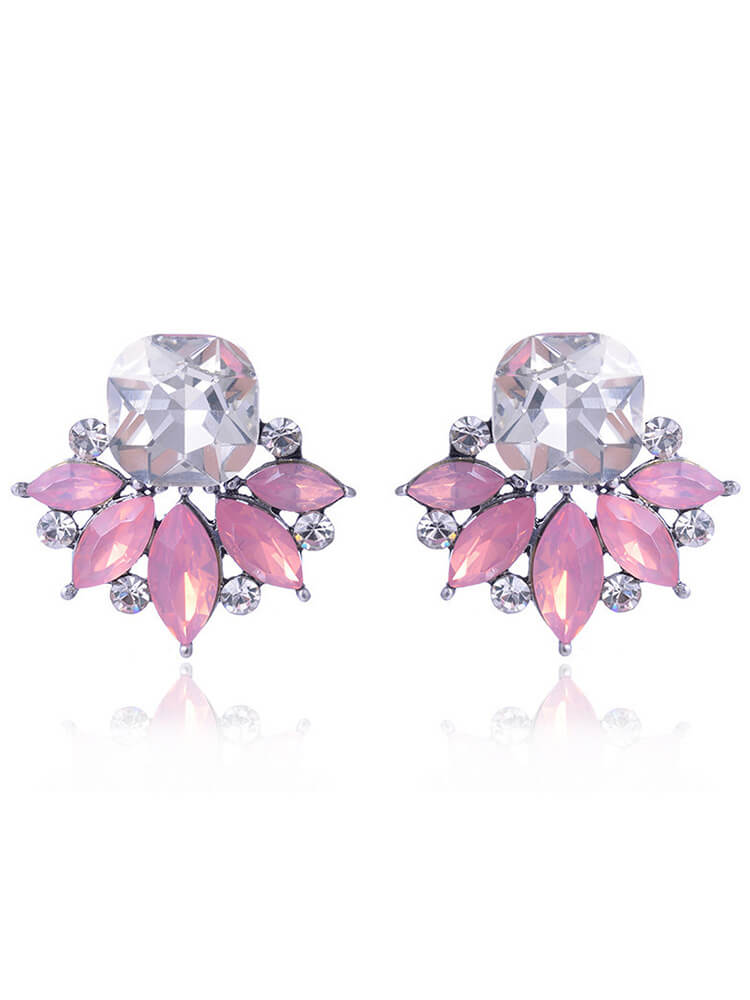 Floral Pattern Rhinestone Earring