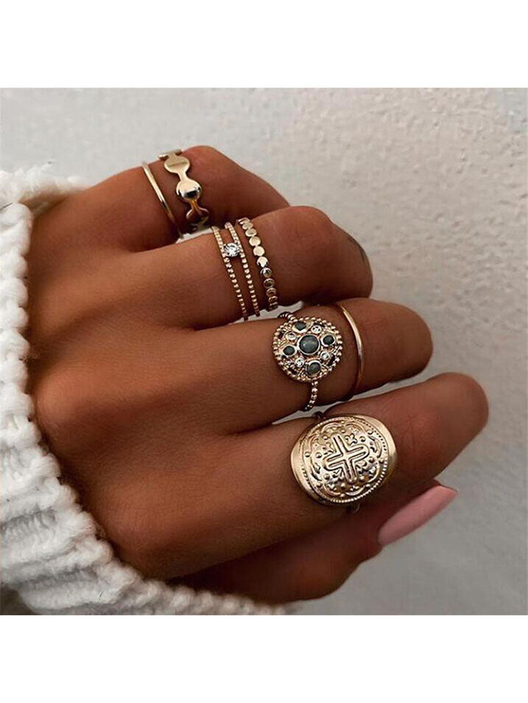 Glitter Rhinestone Rings Sets