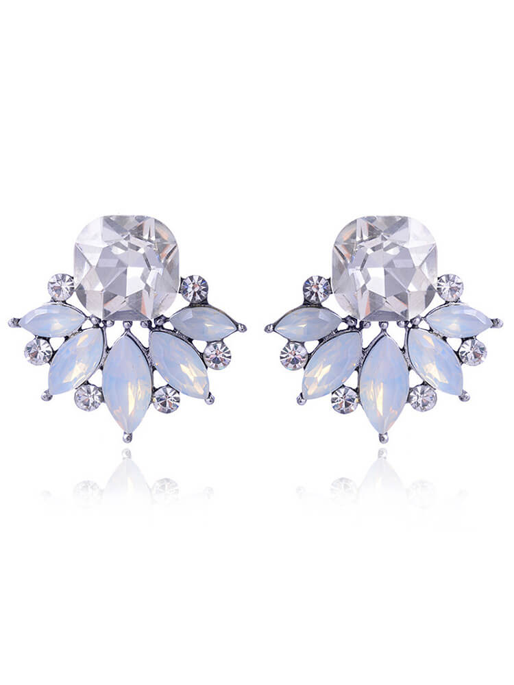 Floral Pattern Rhinestone Earring