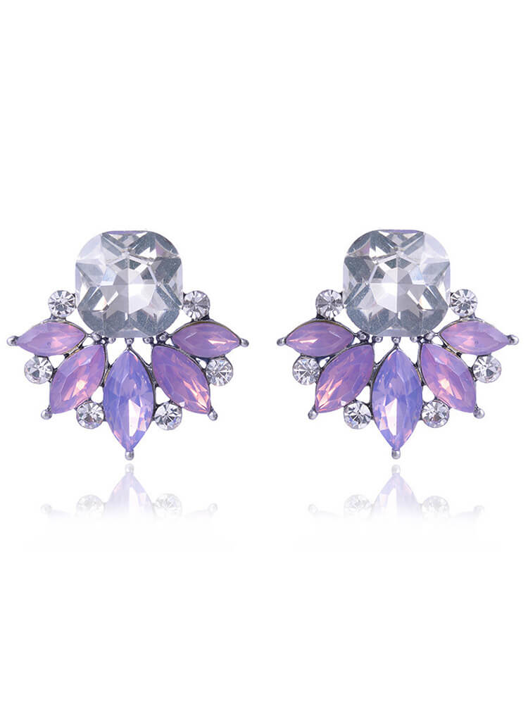Floral Pattern Rhinestone Earring