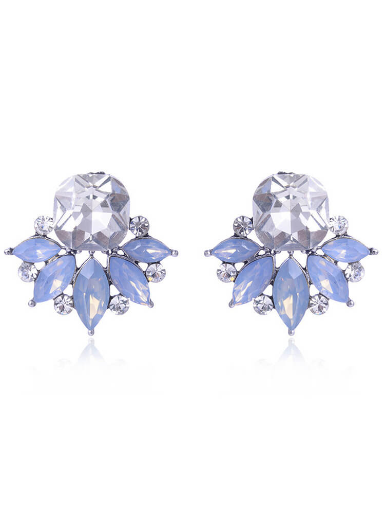 Floral Pattern Rhinestone Earring