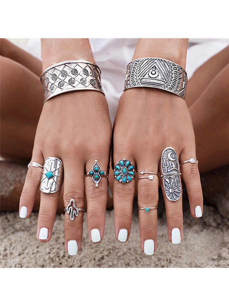 Glitter Rhinestone Rings Sets