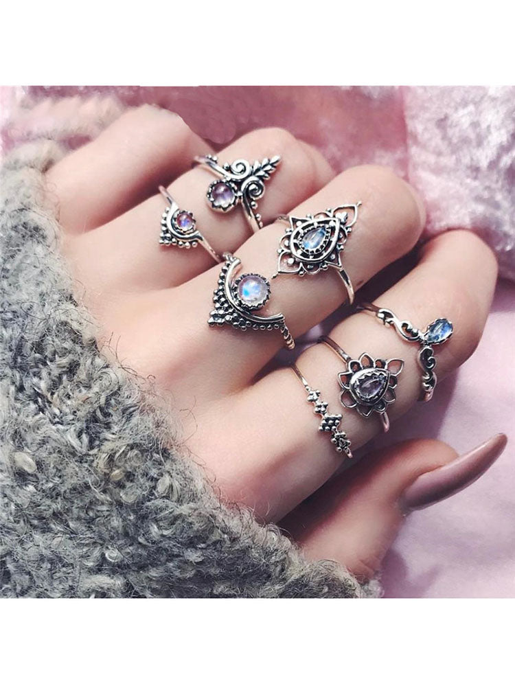 Glitter Rhinestone Rings Sets