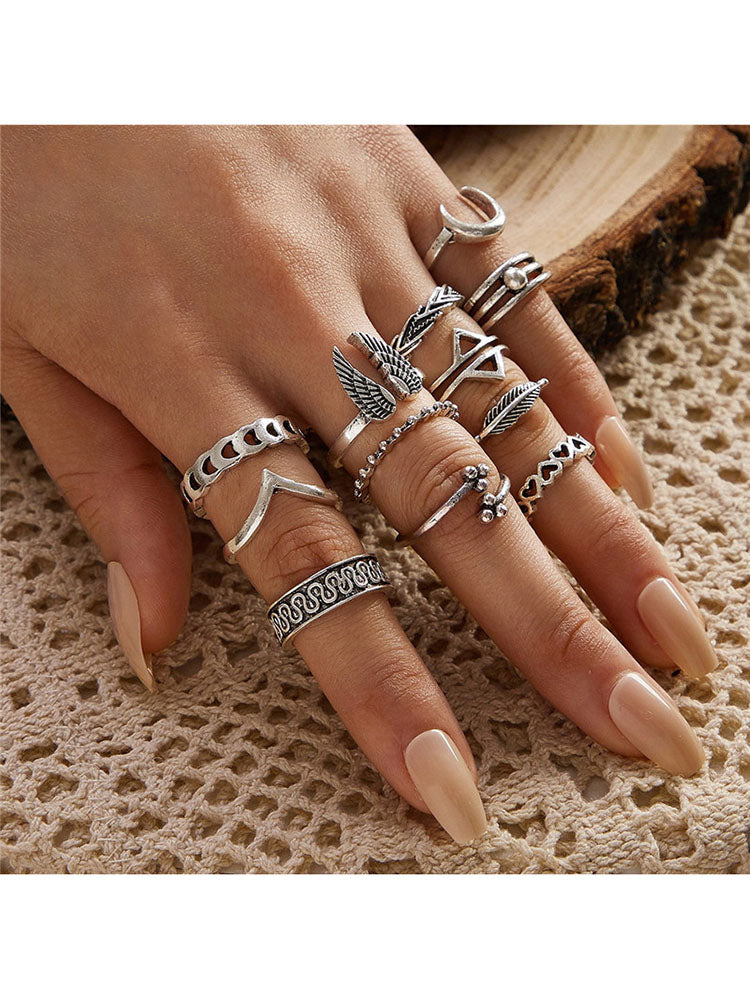 Glitter Rhinestone Rings Sets