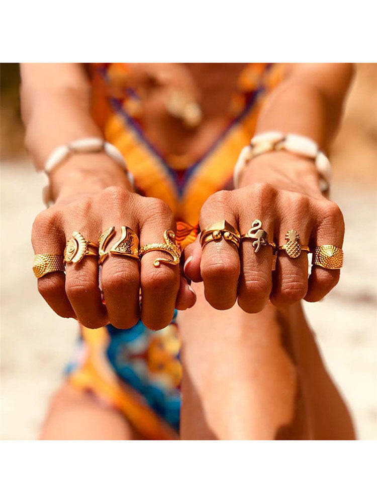 Glitter Rhinestone Rings Sets