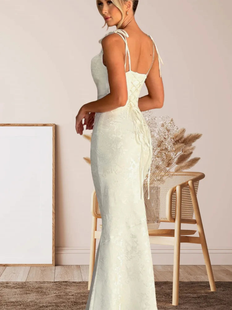 Fuchsia Pink Strappy Slip Dress | Elegant Ankle-Length Gown for Summer Events