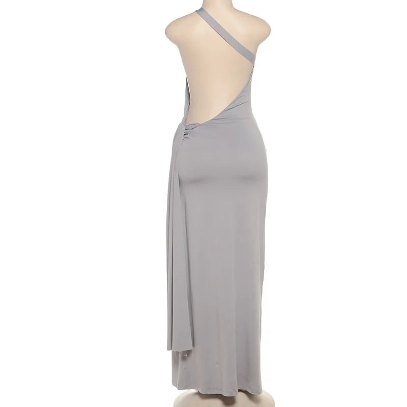 One-Shoulder Bandage Maxi Dress