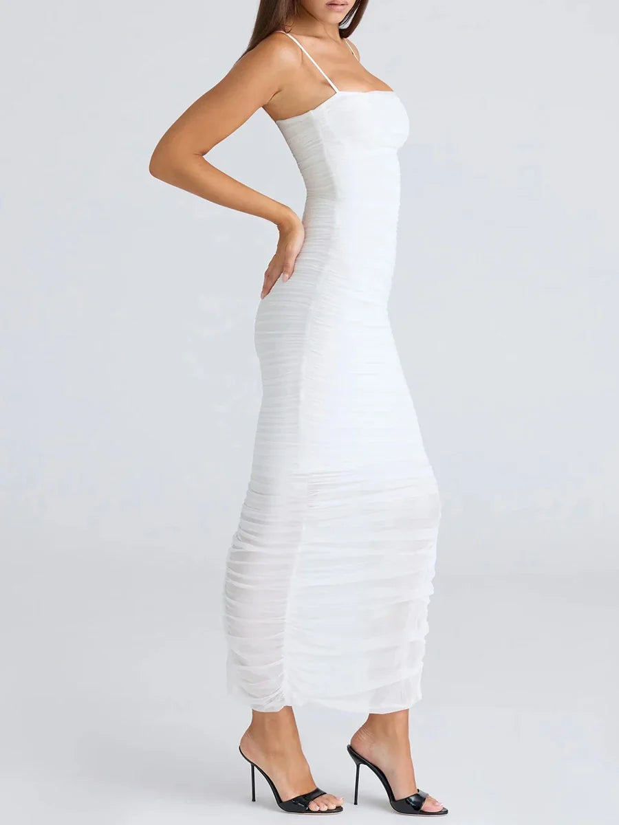 White strapless dress worn by a person