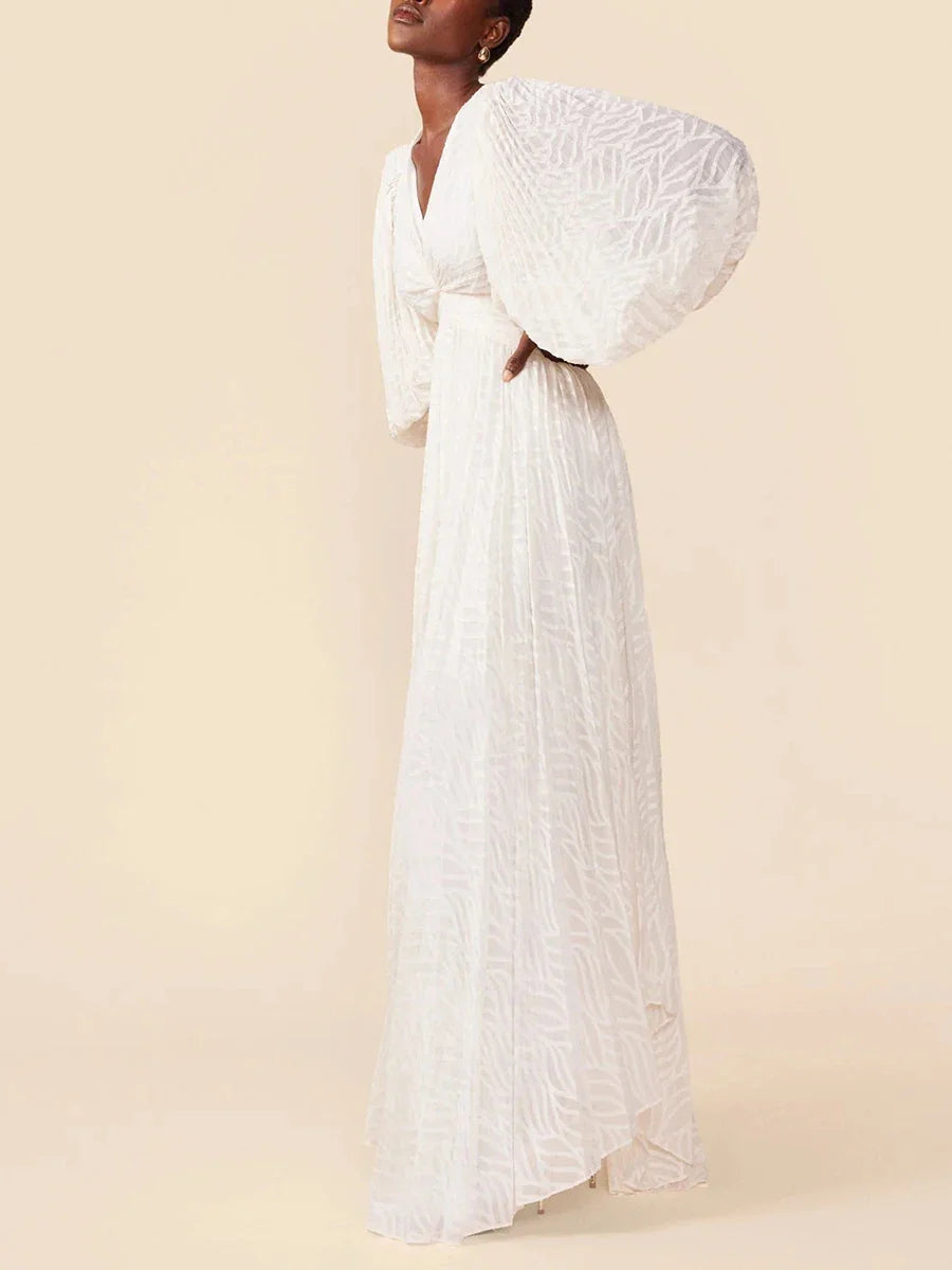 Women's O-Neck Lace-up A-Line Ankle-Length Dress