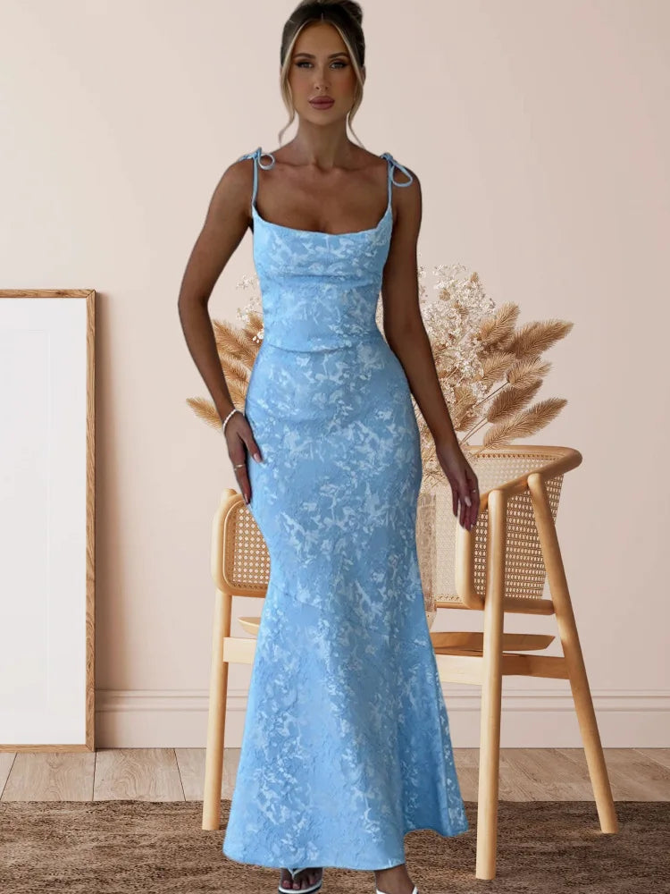 Fuchsia Pink Strappy Slip Dress | Elegant Ankle-Length Gown for Summer Events