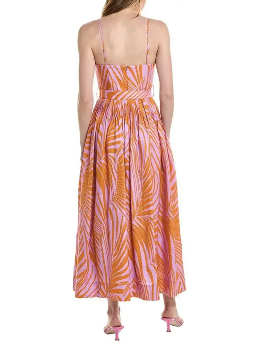 Floral Print Maxi Dress | Slim V-Neck Sundress for Summer Days