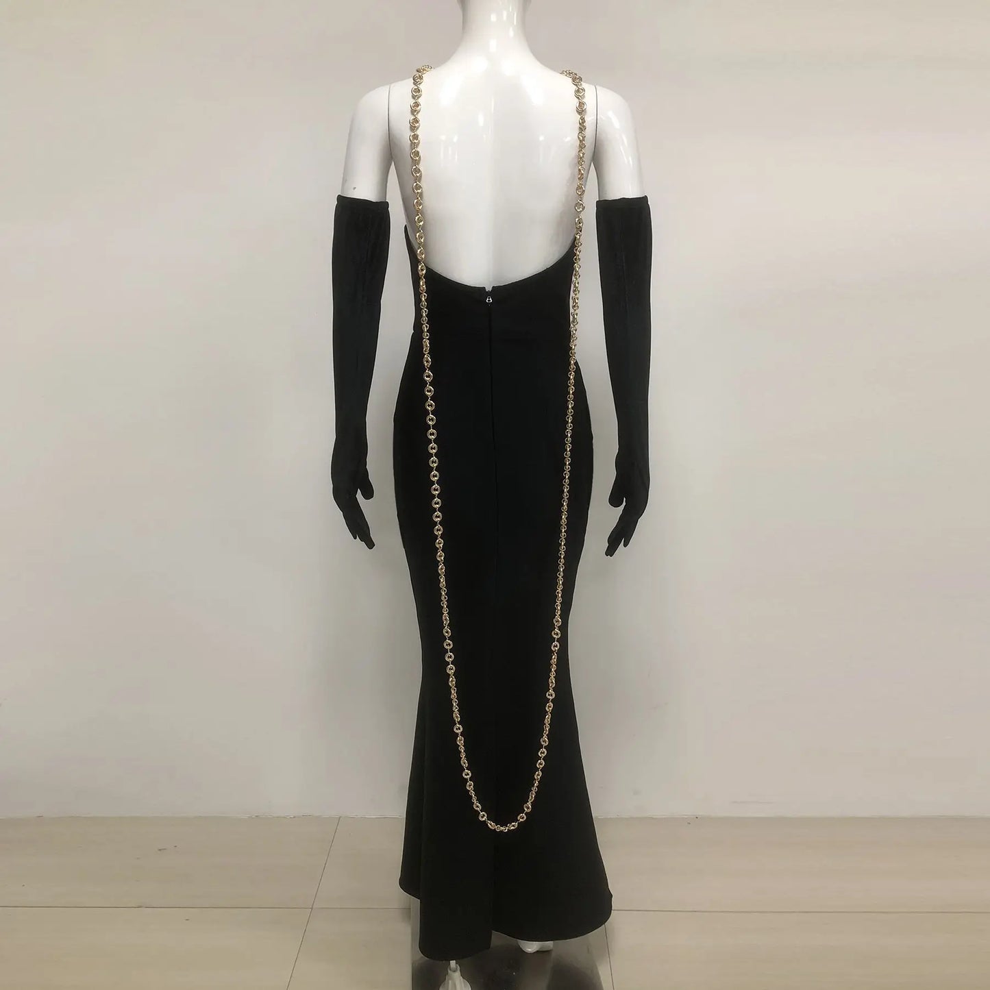 Black Cut Out Tube Long Chain Maxi Dress