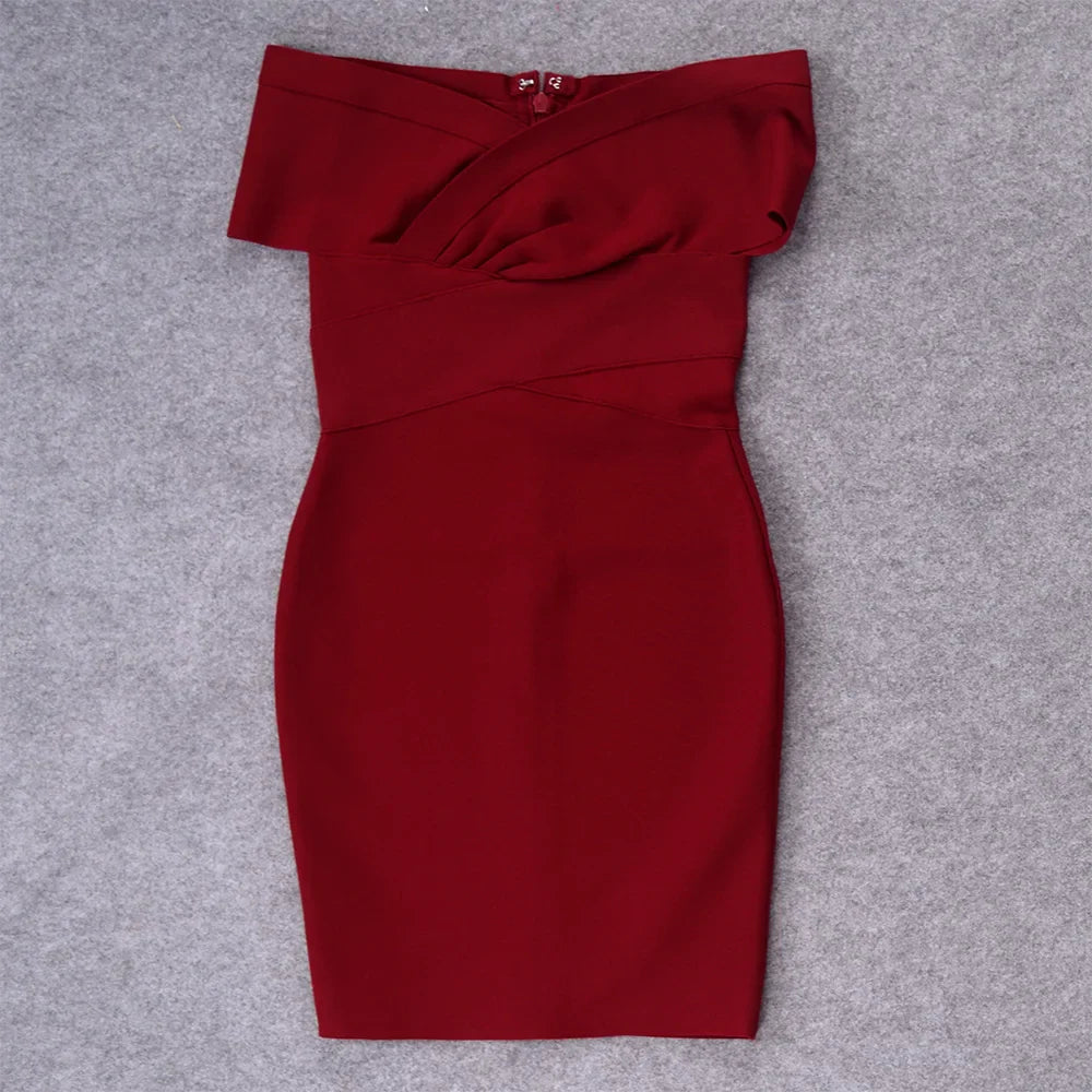 Mint Off Shoulder Bandage Dress | Sculpted Bardot Cocktail Mid