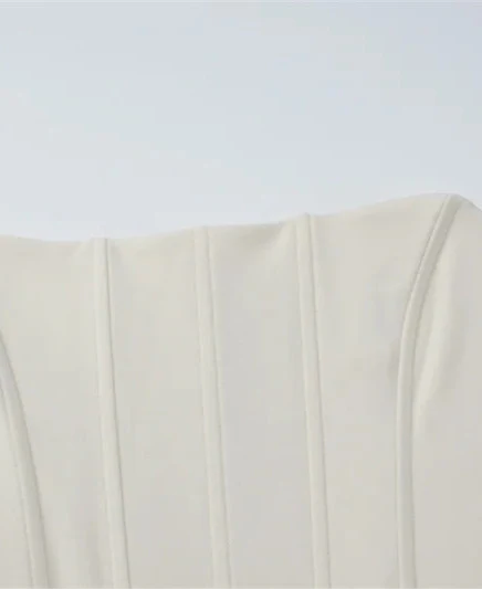 White Strapless Backless Gown | Minimalist Evening Elegance