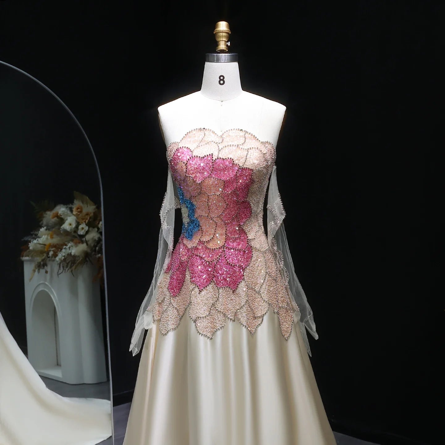 Strapless Satin Evening Gown | The Aria Dress