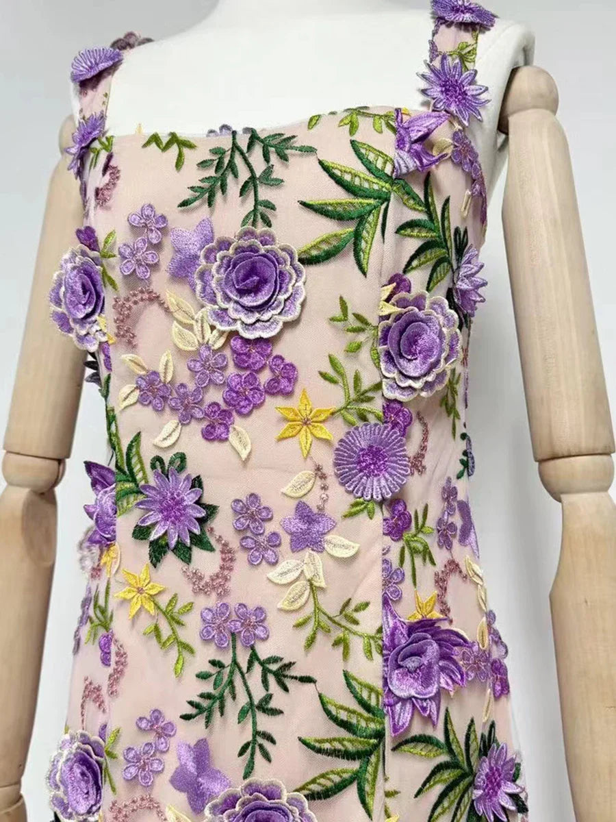 Women's Vintage Square Collar A-Line Knee-Length Dress