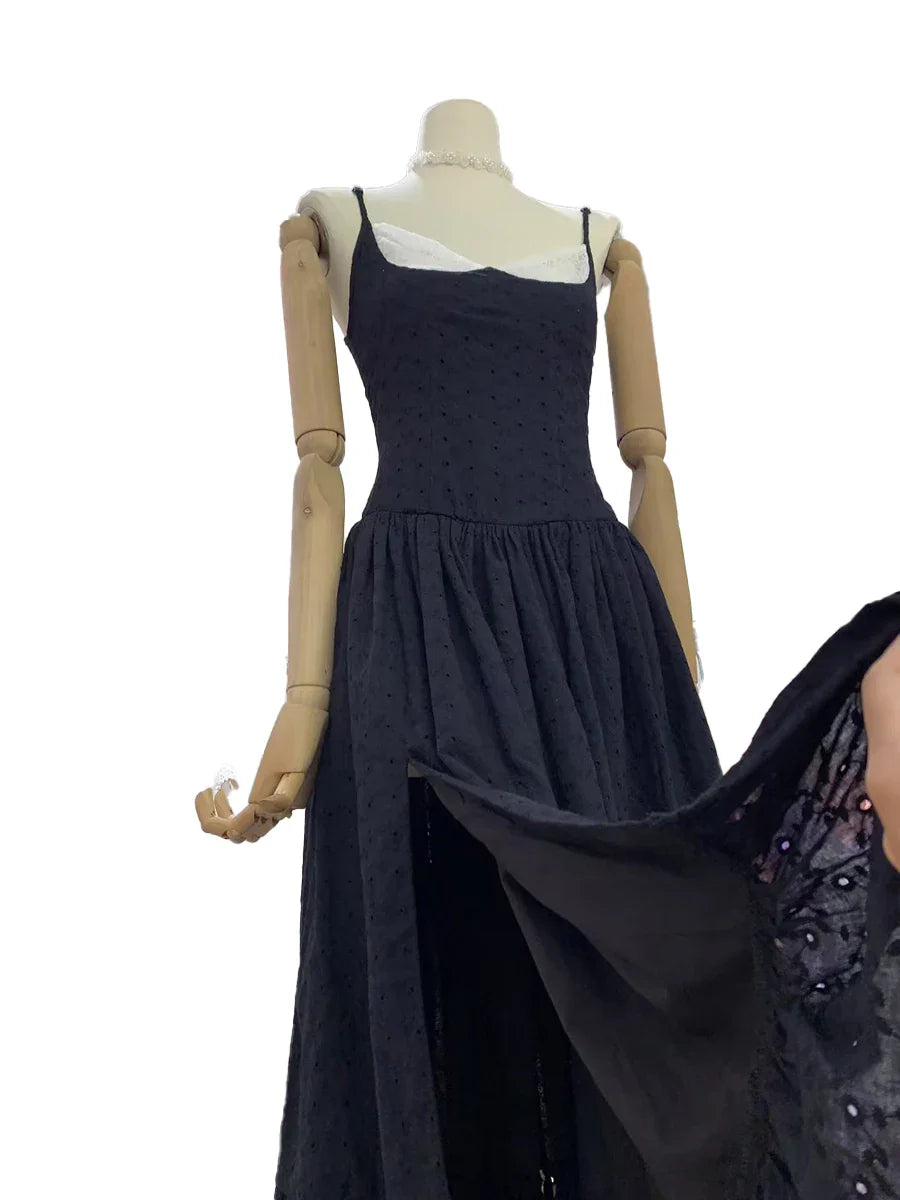 Colorblock Mesh Patchwork Dress | Square Neck Summer Elegance