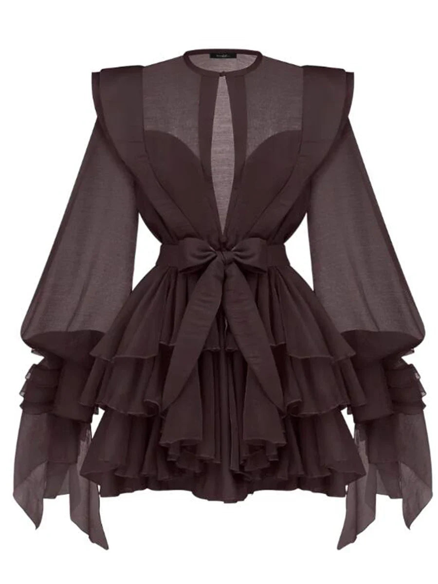 Women's Vintage O-Neck A-Line Knee-Length Dress