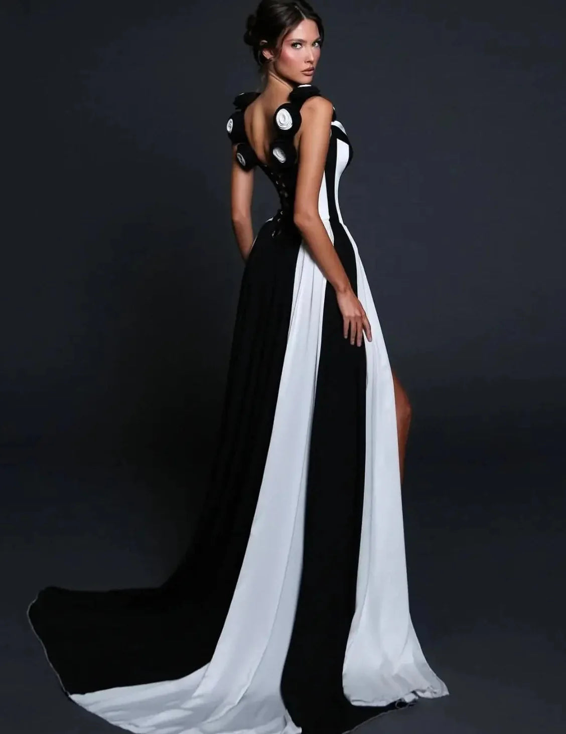 Black And White Stripe Long Dress