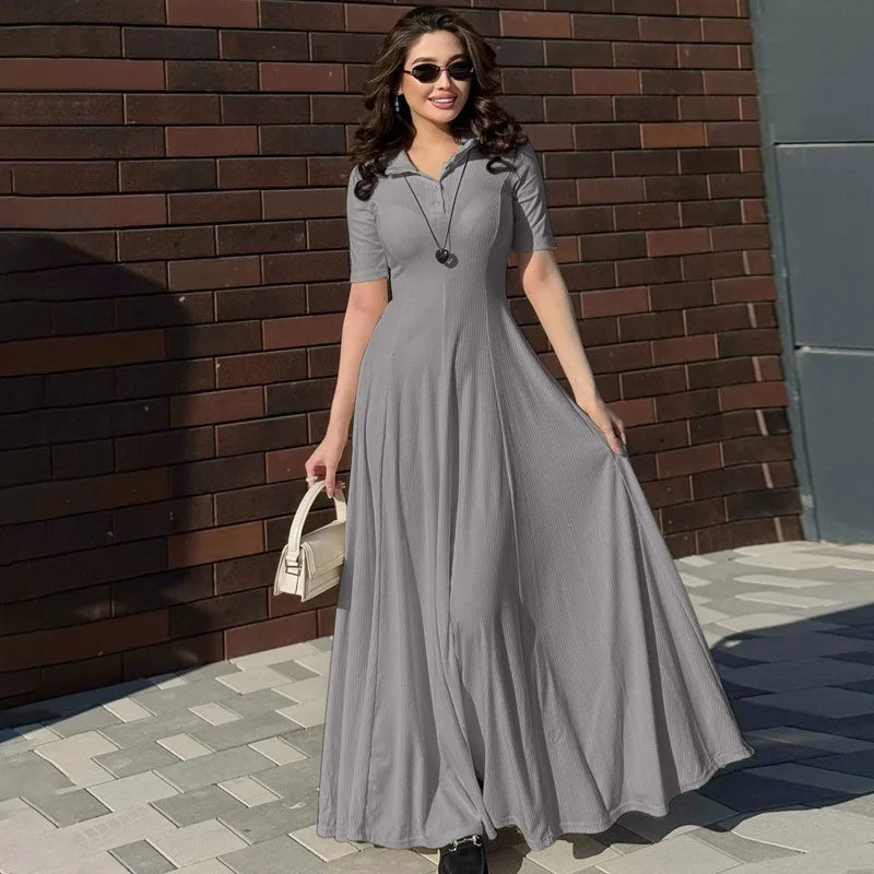 Sky Blue Knit Maxi Dress | Effortless All-Day Elegance