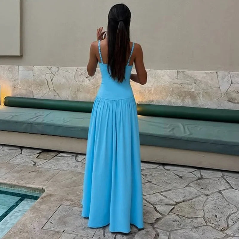Sky Blue Spaghetti Strap Maxi Dress | Effortless Summer Style