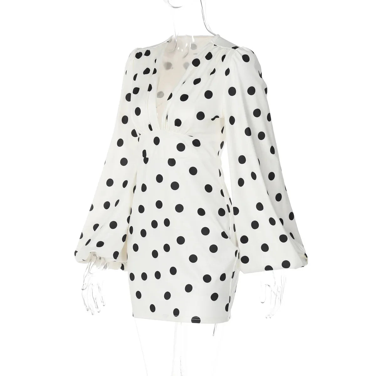 Polka Dot Puff Sleeve Mini Dress | Chic Retro City Edit