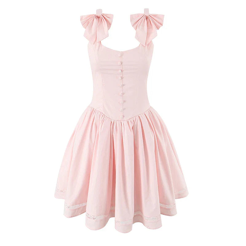 Pink 3D Bow Tank Mini Dress