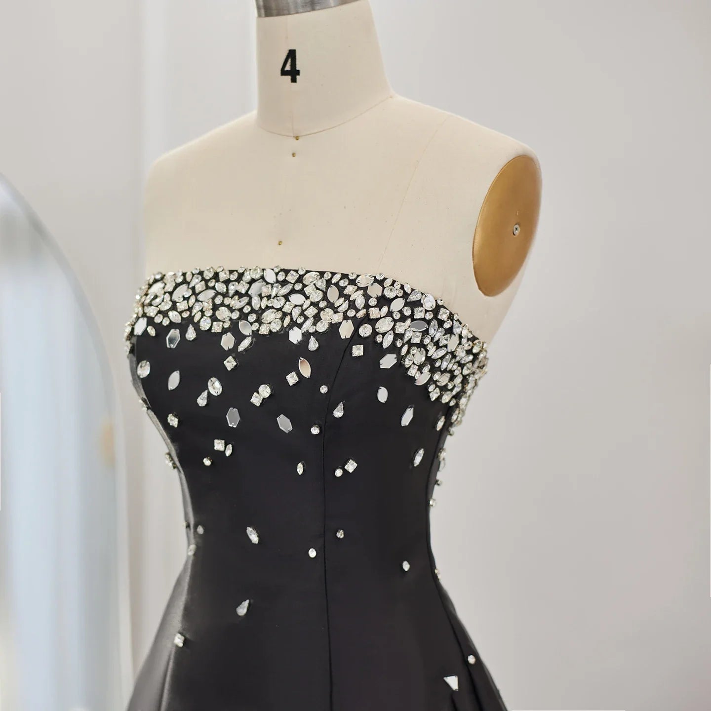 Black Beaded A-Line Gown | The Gala Dress