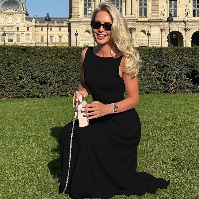 Elegant A-Line Dress | Formal O-Neck Pullover