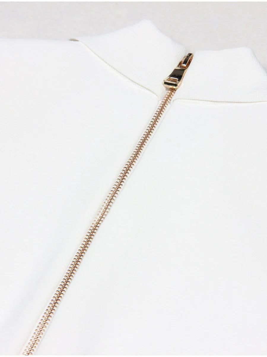 Short Sleeve Silver Button Mini Dress