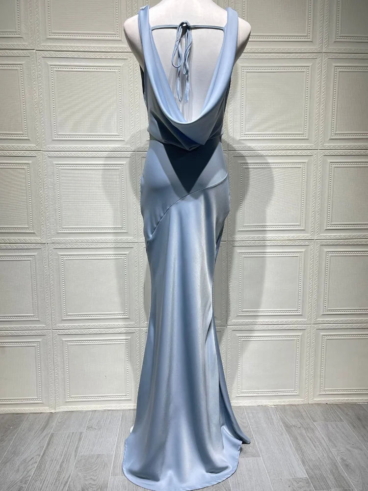 Cowl Neck Drape Maxi Dress