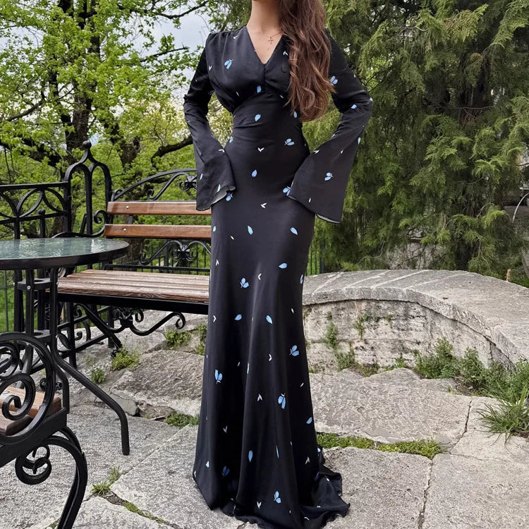 V-Neck Satin A-Line Dress | The Seraphina Dress