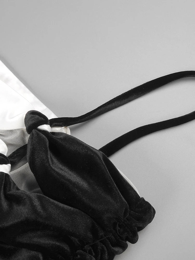 White Hollow Out Patchwork Maxi Dress & Gloves | One Shoulder Evening Gown