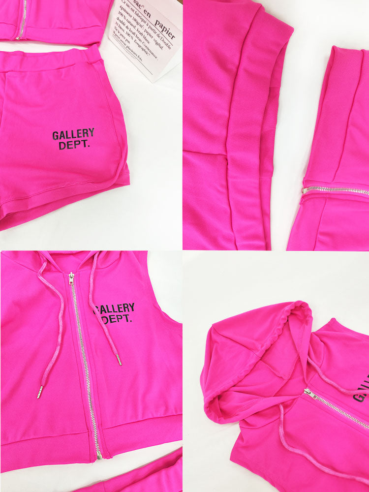 Two Piece Sleeveless Hoodies & Short Pants